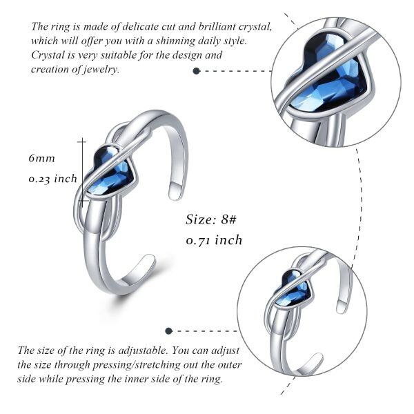 Sterling Silver Crystal Rhodium Plated Infinity Rings-1