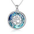 wholesale 925 Sterling Silver Blue Crystal Infinity Love Heart Pendant Necklace Gifts for Teenage Girls and Moms-0-0