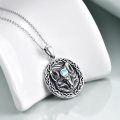 wholesale 925 Sterling Silver Celtic Knot Moonstone Wolf Pendant Necklace 18 for Men & Women-0-2