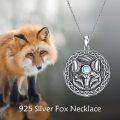 wholesale 925 Sterling Silver Celtic Knot Moonstone Wolf Pendant Necklace 18 for Men & Women-0-4