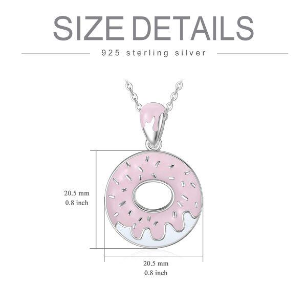 Sterling Silver Silver Plated Donuts Necklace -2