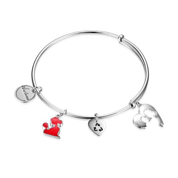 Sterling Silver Silver Plated Expandable Mother Child Bracelets-2