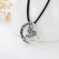 wholesale 925 Sterling Silver Celtic Crescent Moon Hummingbird Pendant Necklace for Women-0-2