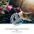wholesale 925 Sterling Silver Celtic Crescent Moon Hummingbird Pendant Necklace for Women-0-4