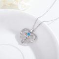 wholesale 925 Sterling Silver Blue Opal Caduceus Heart Pendant Nurse -0-1