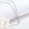 wholesale 925 Sterling Silver Blue Opal Caduceus Heart Pendant Nurse -0-2
