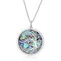 wholesale 925 Sterling Silver Abalone Shell Tree of Life Pendant Necklace 18 Chain-0-0