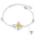 wholesale 925 Sterling Silver Infinity Sunflower Cremation Urn Bracelet with Funnel and Fill Tool - Memorial Jewelry for Women-0-0