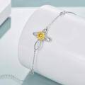 wholesale 925 Sterling Silver Infinity Sunflower Cremation Urn Bracelet with Funnel and Fill Tool - Memorial Jewelry for Women-0-2