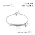 wholesale 925 Sterling Silver Crystal Bar Adjustable Layered Chain Bracelet for Women-0-1