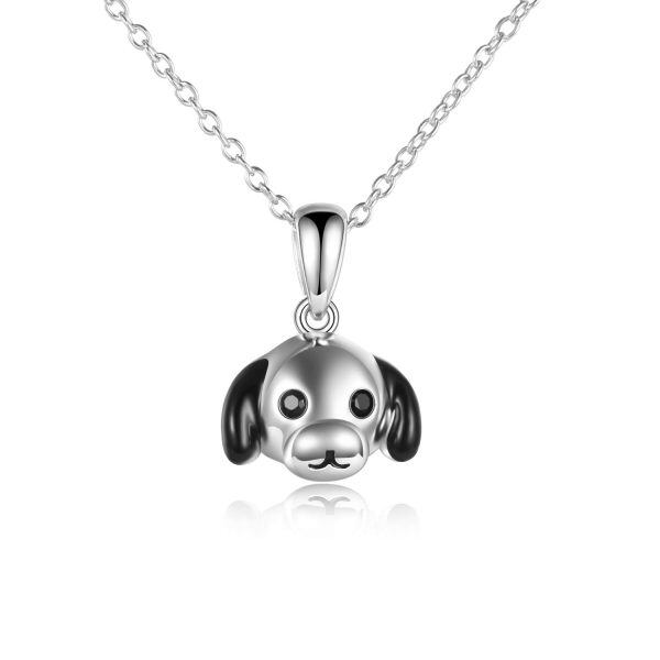 Sterling Silver Silver Plated Dog Necklace-0