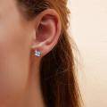 wholesale 925 Sterling Silver Aqua Blue Crystal Snail Stud Earrings for Women-0-1