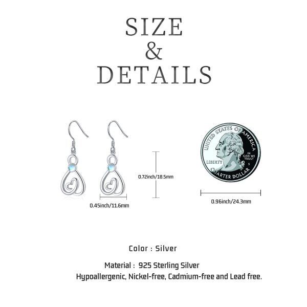 Sterling Silver Moonstone Silver Plated Infinity Dangle Earrings-6