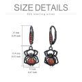 wholesale 925 Sterling Silver Gothic Spider Web Skull Drop Earrings with Red Stones for Halloween Cosplay Women's -0-1
