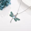wholesale 925 Sterling Silver Dragonfly Pendant with Enamel Wings and Moonstone Centerpiece for Women's Jewelry-0-3