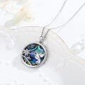 wholesale 925 Sterling Silver Abalone Shell Hummingbird Flower Pendant Necklace for Women-0-1