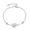 wholesale 925 Sterling Silver Metal Elephant Adjustable Ankle Bracelet with Stones for Women (9+2)-0-0