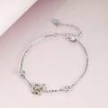 wholesale 925 Sterling Silver Metal Elephant Adjustable Ankle Bracelet with Stones for Women (9+2)-0-2
