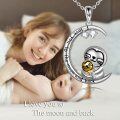 wholesale 925 Sterling Silver Moon & Sloth Pendant Necklace for Women and Girls - I Love You to the Moon and Back -0-4