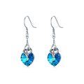 wholesale 925 Sterling Silver Blue Crystal Heart Snake Dangle Earrings - Punk Gothic Jewelry-0-0