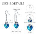 wholesale 925 Sterling Silver Blue Crystal Heart Snake Dangle Earrings - Punk Gothic Jewelry-0-1