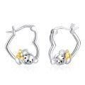 wholesale 925 Sterling Silver Koala Bear Hoop Earrings for Women and Girls - Matching Set with Gold Accents-0-0