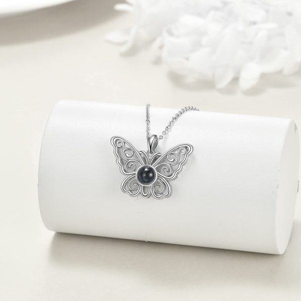 Sterling Silver Rhodium Plated Butterfly Necklace-2