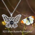 wholesale 925 Sterling Silver Celtic Knot Black Pearl Butterfly I Love You Multilingual Necklace-0-5