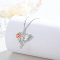 wholesale 925 Sterling Silver CZ Hummingbird & Flower Pendant Necklace for Women Girls Gifts-0-3