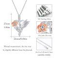 wholesale 925 Sterling Silver CZ Hummingbird & Flower Pendant Necklace for Women Girls Gifts-0-5