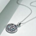 wholesale 925 Sterling Silver Round Celtic Knot Abalone Shell Wolf Head Pendant Necklace Norse Viking s for Men & Women-0-3