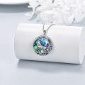 wholesale 925 Sterling Silver Abalone Shell Celtic Wolf Moon Pendant Necklace for Women and Men-0-1