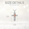 wholesale 925 Sterling Silver Orange Rose Cross Cremation Keepsake Pendant Necklace-0-2