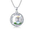 wholesale 925 Sterling Silver Frog Pendant with Crown and Green Stone Luck Charm Necklace for Women Girls Gifts-0-0
