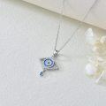 wholesale 925 Sterling Silver Blue Crystal Evil Eye Good Luck Charm Necklace for Women Girls Gifts-0-2