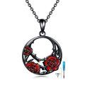 wholesale Black 925 Sterling Silver Rose Tree of Life Urn Pendant with Chain and Funnel Set for Ashes Keepsake  for Women-0-0