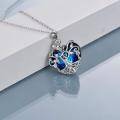 wholesale 925 Sterling Silver Tree Necklace Sterling Silver Famile Tree Pendant Necklace with September Birthstone Blue Heart Crystal Fashion-0-1
