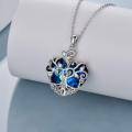 wholesale 925 Sterling Silver Tree Necklace Sterling Silver Famile Tree Pendant Necklace with September Birthstone Blue Heart Crystal Fashion-0-2
