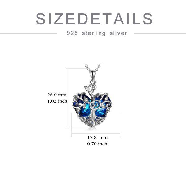 Sterling Silver Crystal Silver Plated Famile Tree Pendant Necklace -3