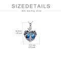 wholesale 925 Sterling Silver Tree Necklace Sterling Silver Famile Tree Pendant Necklace with September Birthstone Blue Heart Crystal Fashion-0-3