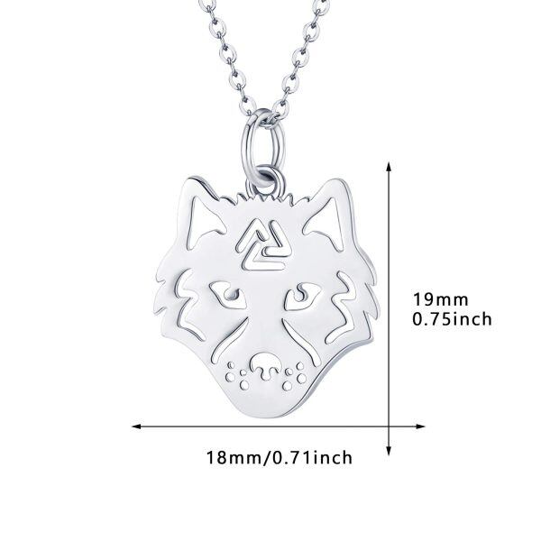 Sterling Silver Silver Plated Wolf Pendent Necklace-5