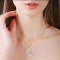 wholesale 925 Sterling Silver Cubic Zirconia Heart Pendant Necklace for Women's Gifts-0-2