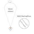 wholesale 925 Sterling Silver Cubic Zirconia Heart Pendant Necklace for Women's Gifts-0-5