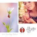 wholesale S925 Sterling Silver Ladybug & Four-Leaf Clover Stud Earrings Set - Fashion s for Women and Girls-0-5