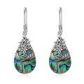 wholesale 925 Sterling Silver Abalone Shell Celtic Tree Of Life Dangle Drop Earrings for Women's  Ideas-0-0