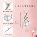wholesale Sterling Silver Pearl Endless Love Birthstone Infinity Necklace for Mom - Sliver Plated-0-9