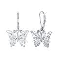 wholesale 925 Sterling Silver Filigree Butterfly Leverback Dangle Earrings for Women-0-0