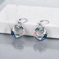 wholesale 925 Sterling Silver Blue Crystal Double Dolphins Drop Earrings for Women Girls Mom Gift-0-1