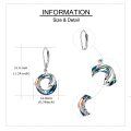 wholesale 925 Sterling Silver Blue Crystal Double Dolphins Drop Earrings for Women Girls Mom Gift-0-3