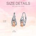 wholesale 925 Sterling Silver Bunny and Kitten Leverback Earrings - Cute Animal s for Her-0-4